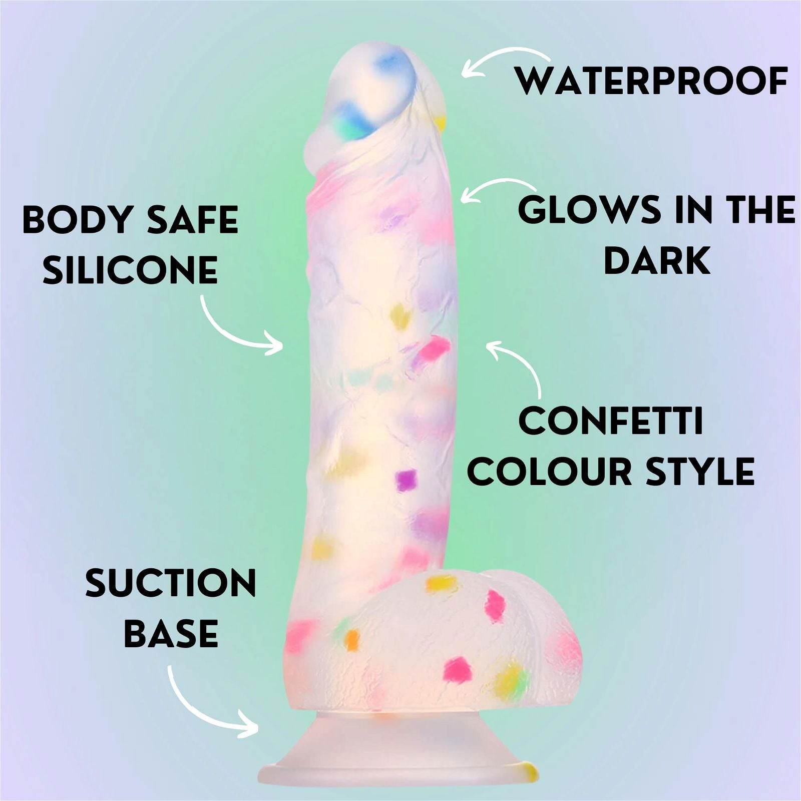 Confetti Dildo Glow In Dark - NIROBI