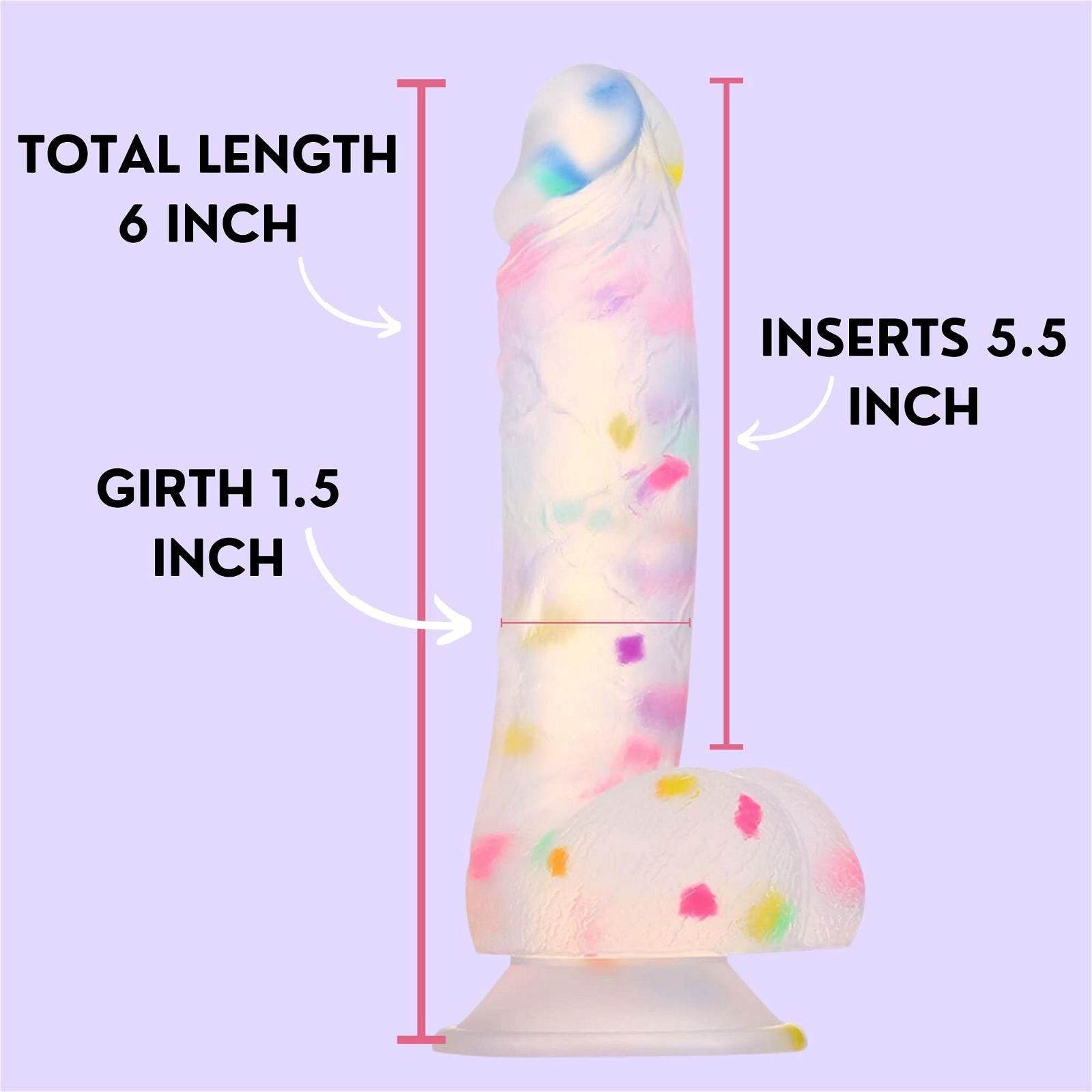Confetti Dildo Glow In Dark - NIROBI