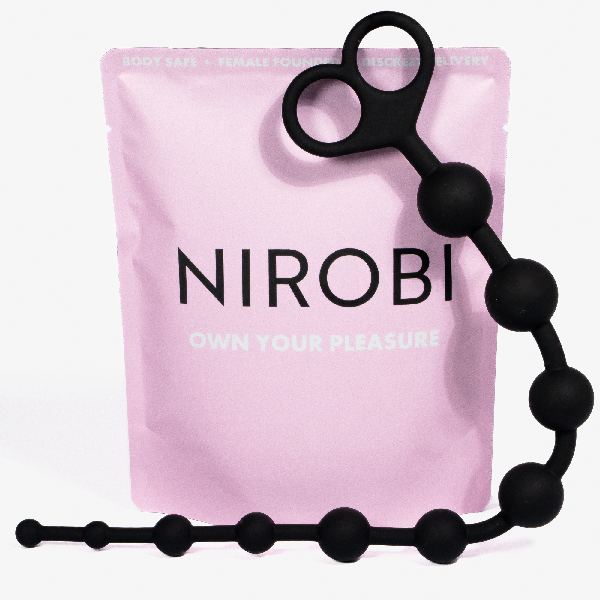 Body-safe flexible anal beads made from soft silicone for comfortable anal play