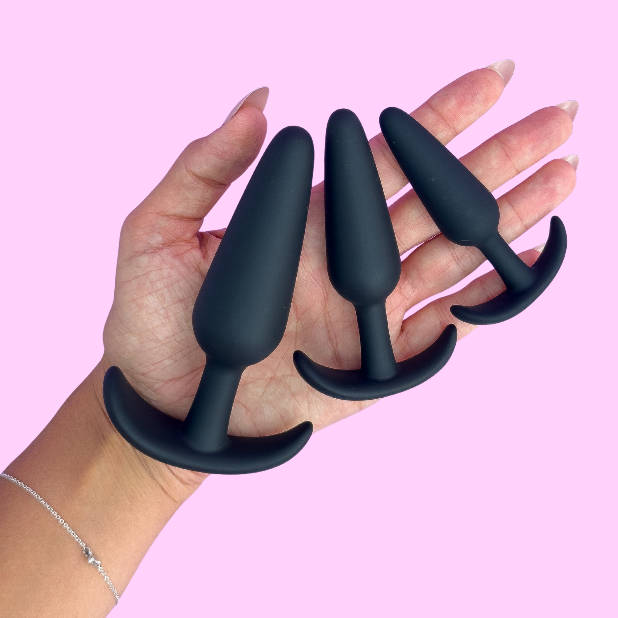 Anal Training Kit – Beginner Butt Plug Training Set (3 Silicone Sizes)