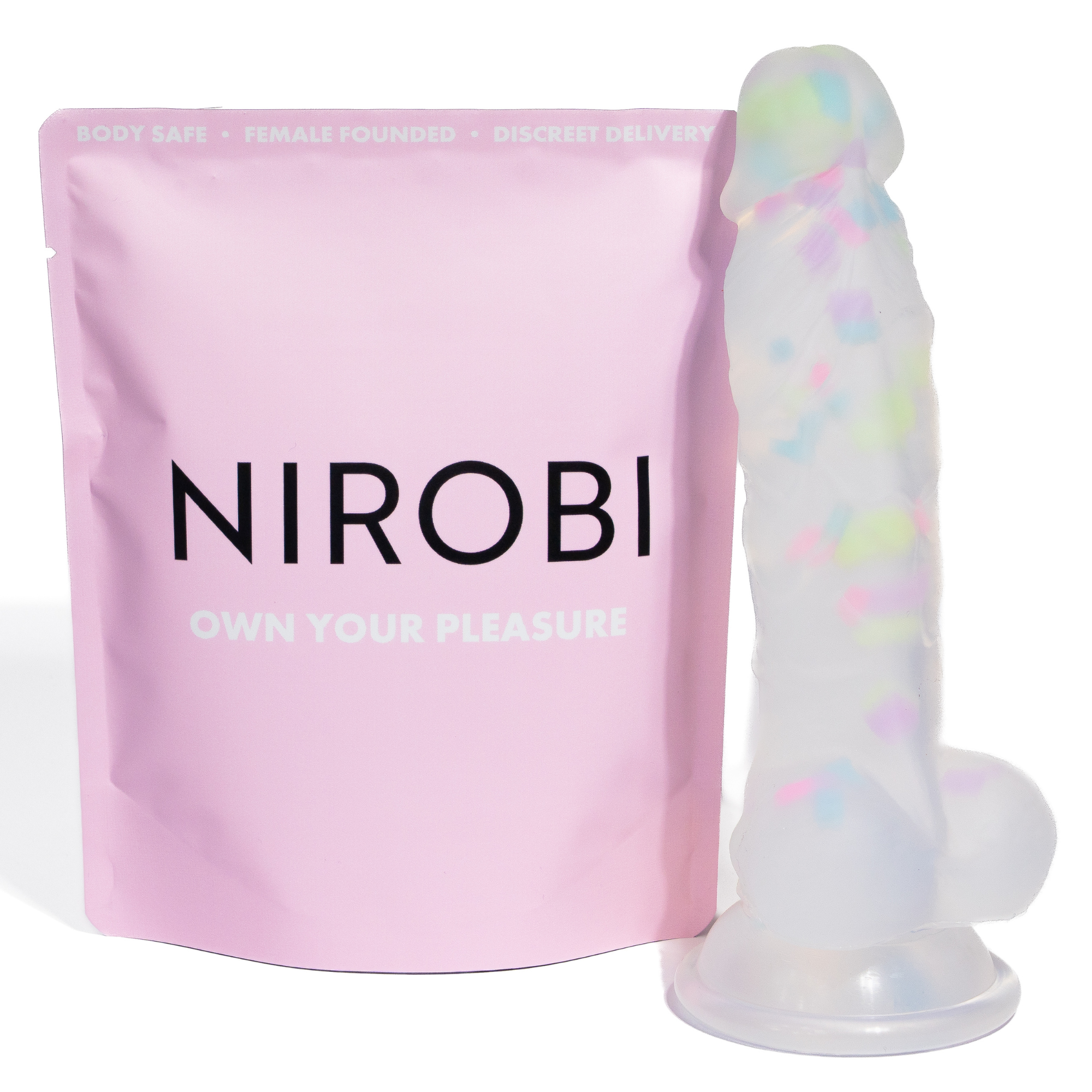 Confetti dildo adult sex toy in glitter, large suction cup dildo for women and men. 
