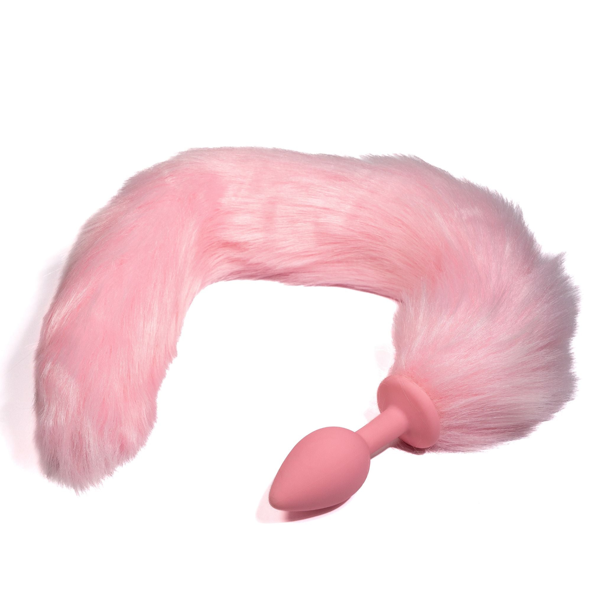 close up silicone anal plug with fox tail