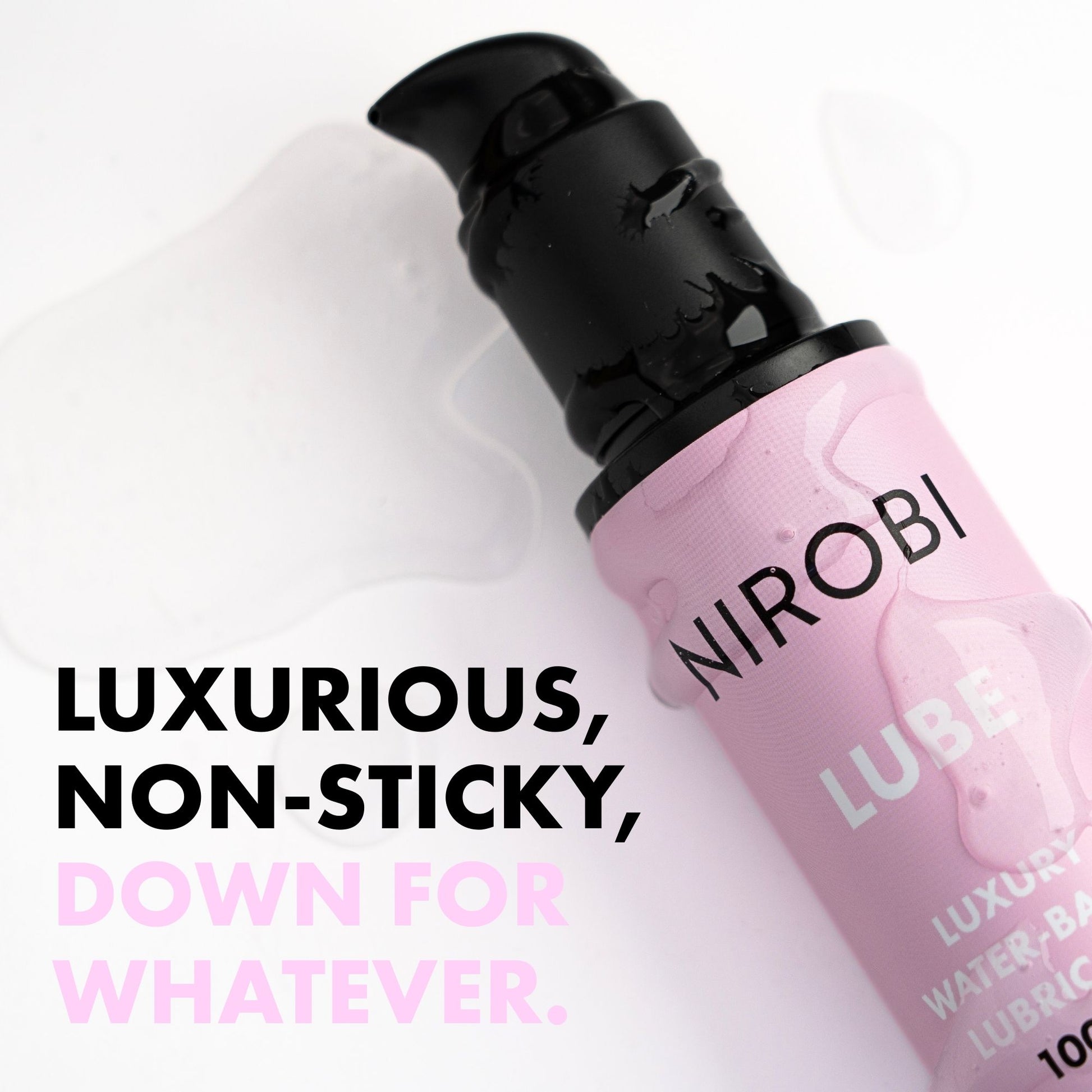 Premium Nirobi water based lube lubricant bottle for smooth intimate comfort